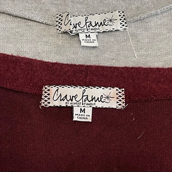 ALMOST FAMOUS 2 SWEATERS |set of 2 v-neck open arm fancy shoulder tie CR… - Picture 15 of 16